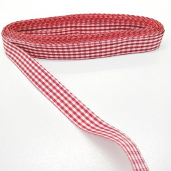 Nar Çiçeği Kare Desenli Tafta Kurdele 1,5 cm 1 Metre-GRK-118