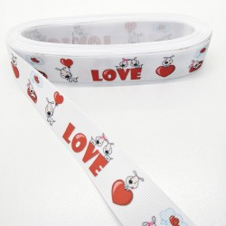 Love Desenli Grogren Kurdele 2,5 cm 1 Metre-GRK-120 Love Desenli Grogren Kurdele 2,5 cm 1 Metre-GRK-120