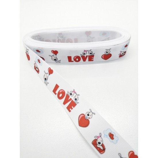 Love Desenli Grogren Kurdele 2,5 cm 1 Metre-GRK-120