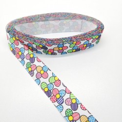 Rengarenk Çiçek Desenli Grogren Kurdele 2,5 cm 1 Metre-GRK-121