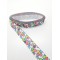 Rengarenk Çiçek Desenli Grogren Kurdele 2,5 cm 1 Metre-GRK-121