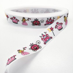 Prenses Desenli Grogren Kurdele 2,5 cm 1 Metre-GRK-126