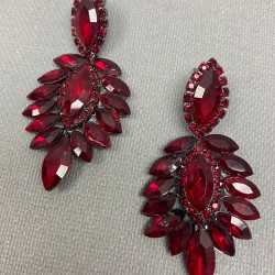Bordo Rubra Gelin Kına Tacı Ve Küpe Takımı-GTCK-8 Bordo Rubra Gelin Kına Tacı Ve Küpe Takımı-GTCK-8