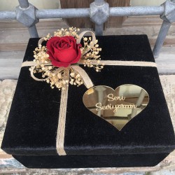 Sevgililer Günü Hediye Çiçek Kutusu Kare-HDY-101