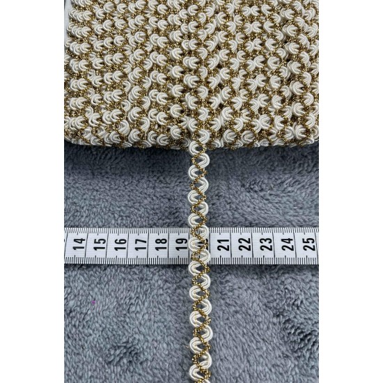 Zinnia Dekoratif Şerit &ndash; El İşi, Organizasyon ve S&uuml;sleme İ&ccedil;in 1 cm En 1 Metre-HG-DS-016