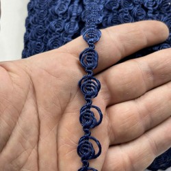 Lunaria &Ouml;rg&uuml; Şerit &ndash; 1 cm En &ndash; 1 Metre | El İşi Dekoratif &Ccedil;i&ccedil;ek Desenli Şerit-HG-DS-027