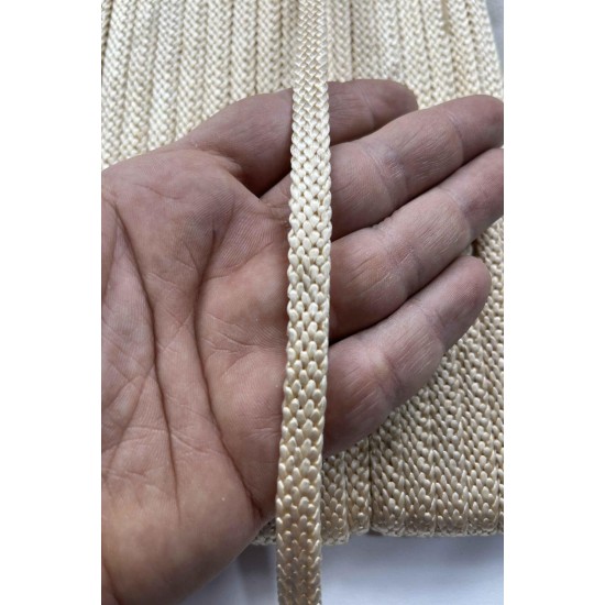 Calluna &Ouml;rg&uuml; Şerit &ndash; 1 cm En &ndash; 1 Metre | Krem Ton Doğal Dokulu Sık &Ouml;rg&uuml;-HG-DS-031