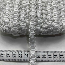 Camellia Dekoratif &Ouml;rg&uuml; Şerit &ndash; 1 cm En &ndash; 1 Metre | Tam Beyaz Sade Dokulu-HG-DS-035