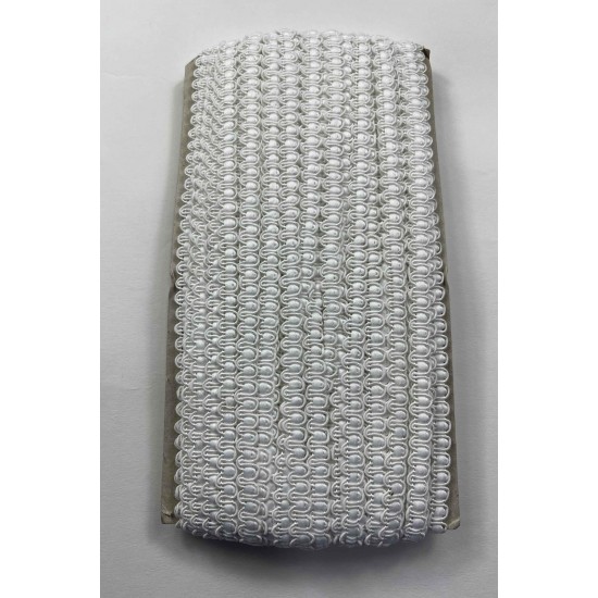 Camellia Dekoratif &Ouml;rg&uuml; Şerit &ndash; 1 cm En &ndash; 1 Metre | Tam Beyaz Sade Dokulu-HG-DS-035