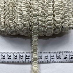 Magnolia Dekoratif &Ouml;rg&uuml; Şerit &ndash; 1 cm En &ndash; 1 Metre | Ekru Kırık Beyaz Yumuşak Dokulu-HG-DS-036