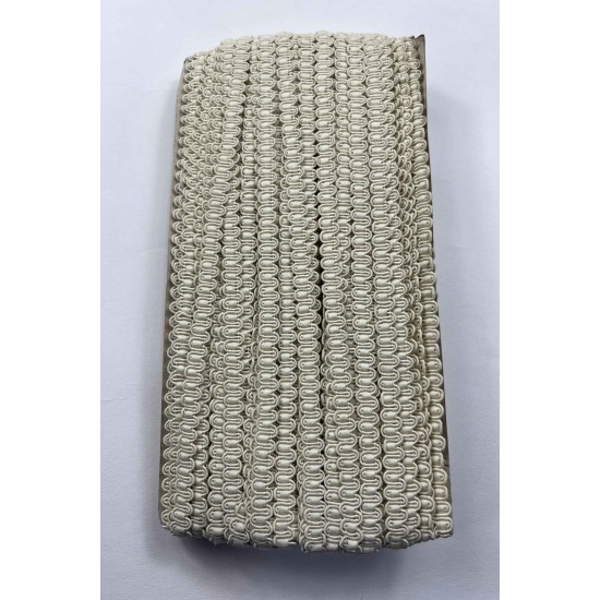 Magnolia Dekoratif &Ouml;rg&uuml; Şerit &ndash; 1 cm En &ndash; 1 Metre | Ekru Kırık Beyaz Yumuşak Dokulu-HG-DS-036