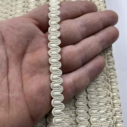 Magnolia Dekoratif &Ouml;rg&uuml; Şerit &ndash; 1 cm En &ndash; 1 Metre | Ekru Kırık Beyaz Yumuşak Dokulu-HG-DS-036