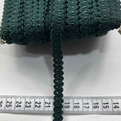 Helleborus Dekoratif &Ouml;rg&uuml; Şerit &ndash; 1 cm En &ndash; 1 Metre | Koyu Yeşil Mat Dokulu-HG-DS-038