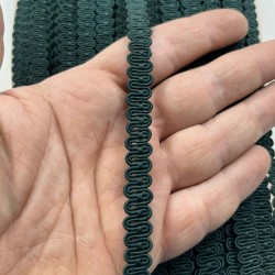 Helleborus Dekoratif &Ouml;rg&uuml; Şerit &ndash; 1 cm En &ndash; 1 Metre | Koyu Yeşil Mat Dokulu-HG-DS-038
