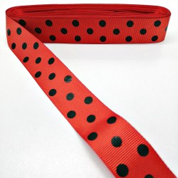 Kırmızı Puantiyeli Grogren Kurdele 2,5 cm 1 Metre-HOBG-1008 Kırmızı Puantiyeli Grogren Kurdele 2,5 cm 1 Metre-HOBG-1008