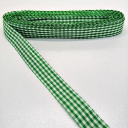 Yeşil Kareli Tafta Kurdele 1,5 cm 1 Metre-HOBG-1012