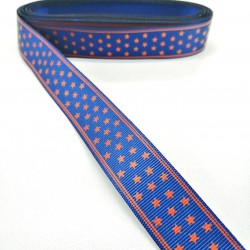 Lacivert Bordo Yıldızlı Grogren Kurdele 2,5 cm 1 Metre-HOBG-1014 Lacivert Bordo Yıldızlı Grogren Kurdele 2,5 cm 1 Metre-HOBG-1014