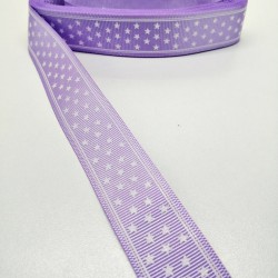 Lila Yıldızlı Grogren Kurdele 2,5 cm 1 Metre-HOBG-1018 Lila Yıldızlı Grogren Kurdele 2,5 cm 1 Metre-HOBG-1018