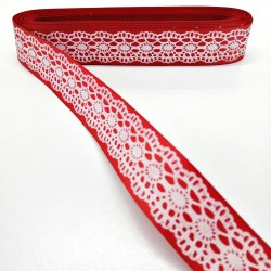 Kırmızı Dantel Baskılı Grogren Kurdele 2,5 cm 1 Metre-HOBG-1027 Kırmızı Dantel Baskılı Grogren Kurdele 2,5 cm 1 Metre-HOBG-1027