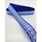 Saks Mavi Dantel Baskılı Grogren Kurdele 2,5 cm 1 Metre-HOBG-1028