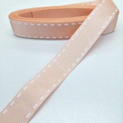 Yavruağzı Çizgi Baskılı Grogren Kurdele 2,5 cm 1 Metre-HOBG-1032