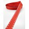 Kırmızı Çizgi Baskılı Grogren Kurdele 2,5 cm 1 Metre-HOBG-1034