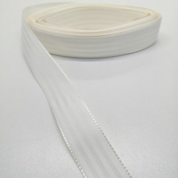 Krem Çizgili Tafta Kurdele 2,5 cm 1 Metre-HOBG-1041 Krem Çizgili Tafta Kurdele 2,5 cm 1 Metre-HOBG-1041