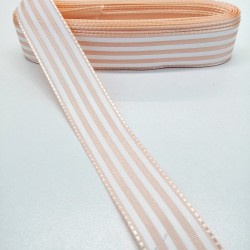 Yavruağzı Çizgili Tafta Kurdele 2,5 cm 1 Metre-HOBG-1045