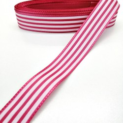 Kırmızı Çizgili Tafta Kurdele 2,5 cm 1 Metre-HOBG-1046