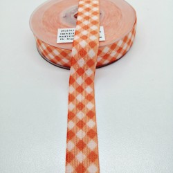 Turuncu Desenli Biye Lastik 2 cm 1 Metre-HOBG-1048