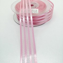Koyu Pembe Saten Çizgili Şifon Kurdele 2,5 cm 1 Metre-HOBG-1050 Koyu Pembe Saten Çizgili Şifon Kurdele 2,5 cm 1 Metre-HOBG-1050