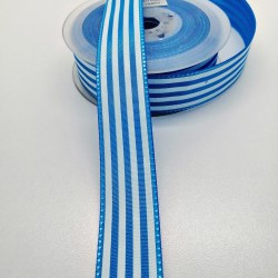 Mavi Çizgili Tafta Kurdele 2,5 cm 1 Metre-HOBG-1051 Mavi Çizgili Tafta Kurdele 2,5 cm 1 Metre-HOBG-1051