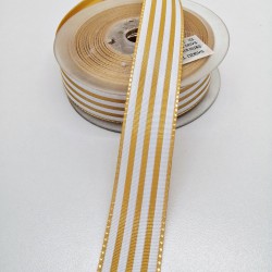 Cappicino Çizgili Tafta Kurdele 2,5 cm 1 Metre-HOBG-1054