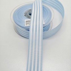 Bebe Mavi Çizgili Tafta Kurdele 2,5 cm 1 Metre-HOBG-1055