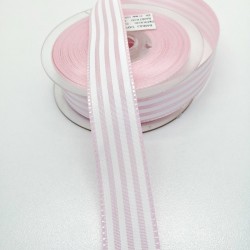 Pembe Çizgili Tafta Kurdele 2,5 cm 1 Metre-HOBG-1056
