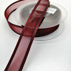 Bordo Organze Saten Kurdele 2,5 cm 1 Metre-HOBG-1058
