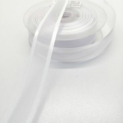 Beyaz Organze Saten Kurdele 2,5 cm 1 Metre-HOBG-1062