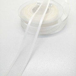 Krem Organze Saten Kurdele 2,5 cm 1 Metre-HOBG-1063 Krem Organze Saten Kurdele 2,5 cm 1 Metre-HOBG-1063