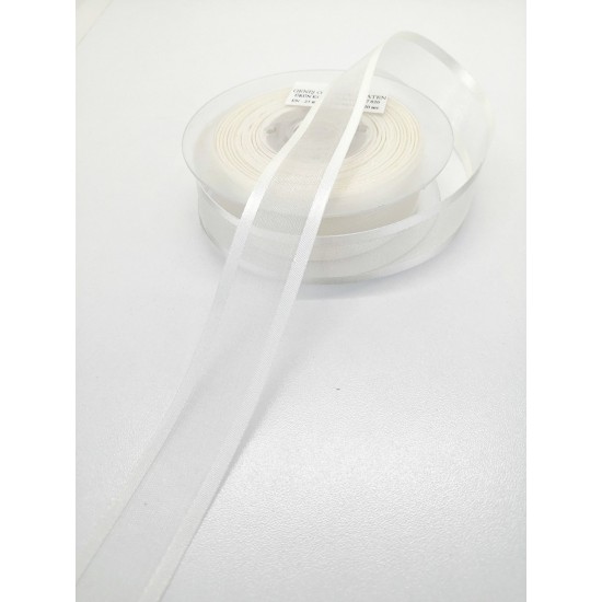 Krem Organze Saten Kurdele 2,5 cm 1 Metre-HOBG-1063