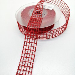 Kırmızı File Kurdele 2,5 cm 1 Metre-HOBG-1065 Kırmızı File Kurdele 2,5 cm 1 Metre-HOBG-1065