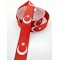 Kırmızı Türk Bayraklı Saten Kurdele 3 cm 1 Metre-HOBG-1082