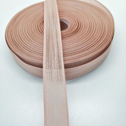 Açık Pudra Keten Kurdele 2,5 cm 1 Metre-HOBG-1083