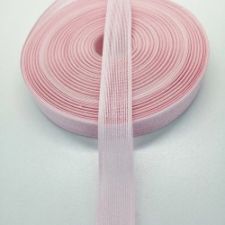 Pembe Keten Kurdele 2,5 cm 1 Metre-HOBG-1085