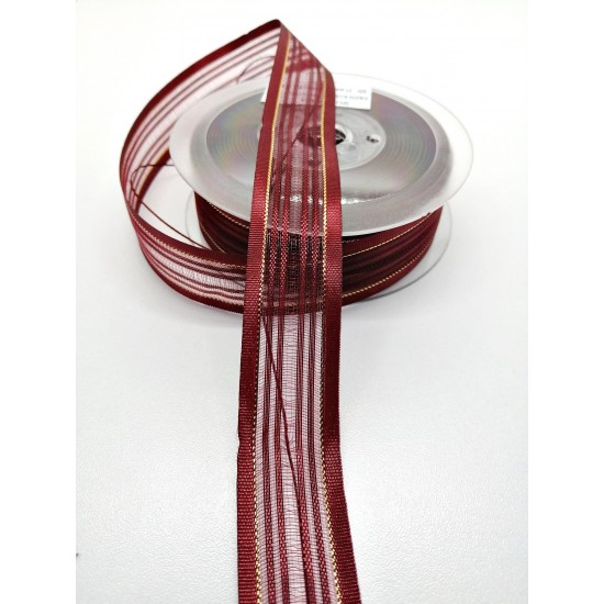 Bordo İp Kurdele 2,5 cm 1 Metre-HOBG-1115