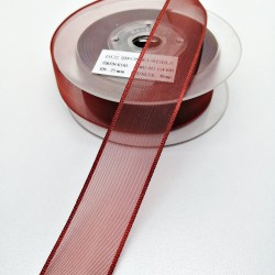 Bordo Şifon Kurdele 2,5 cm 1 Metre-HOBG-1128