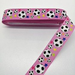 Pembe Top Desenli Grogren Kurdele 2,5 cm 1 Metre-HOBG-1143