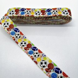 Renkli Top Desenli Grogren Kurdele 2,5 cm 1 Metre-HOBG-1144