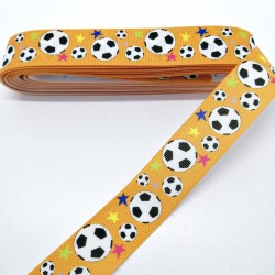 Turuncu Top Desenli Grogren Kurdele 2,5 cm 1 Metre-HOBG-1147