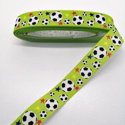 Yeşil Top Desenli Grogren Kurdele 2,5 cm 1 Metre-HOBG-1148