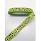 Yeşil Top Desenli Grogren Kurdele 2,5 cm 1 Metre-HOBG-1148